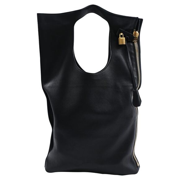 Tom Ford Handbags - Tom Ford Large Alix Fold Over Tote Bag in Black Leather